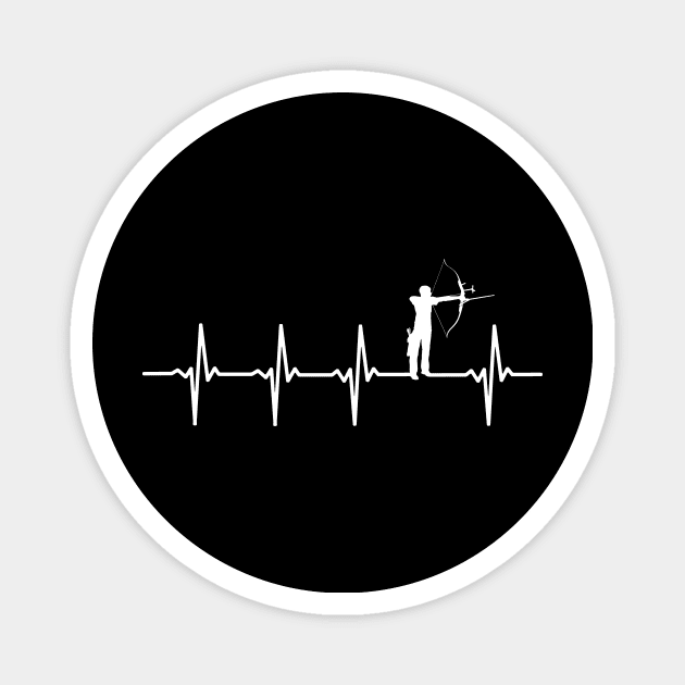 Archery Heartbeat Gift For Archers & Bow Hunting Lovers Magnet by OceanRadar
